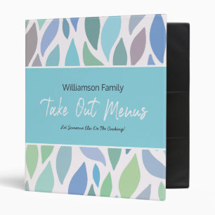 Modern Script Family Take Out Menu Binder