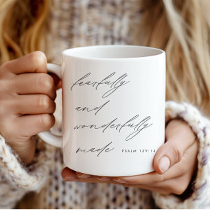 Modern Script Fearfully & Wonderfully Made Coffee Mug