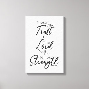 Modern Script Font Bible Verse Isaiah 40:31 Canvas Print