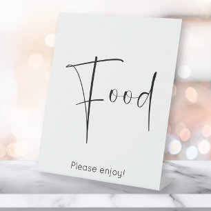 Modern Script Food Pedestal Sign