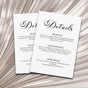 Modern Script for Wedding Details Enclosure Card