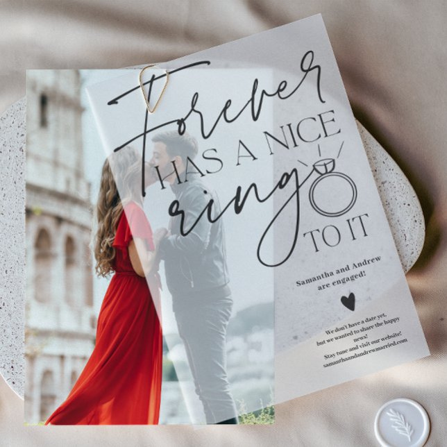 Modern Script Forever Ring Script Engagement Vellum Invitations (Modern Script Forever Ring Script Engagement Vellum Invitations)