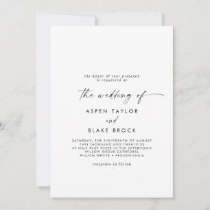 Modern Script Formal Couple Hosting Wedding Invitation