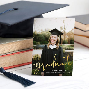 Modern Script Full-Bleed Photo Graduation REAL
