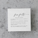 Modern Script Fun Facts Wedding Napkin<br><div class="desc">These modern script fun facts wedding napkins are perfect for a minimalist wedding reception. The simple black and white design features unique industrial lettering typography with modern boho style. Customizable in any colour. Keep the design minimal and elegant, as is, or personalize it by adding your own graphics and artwork....</div>