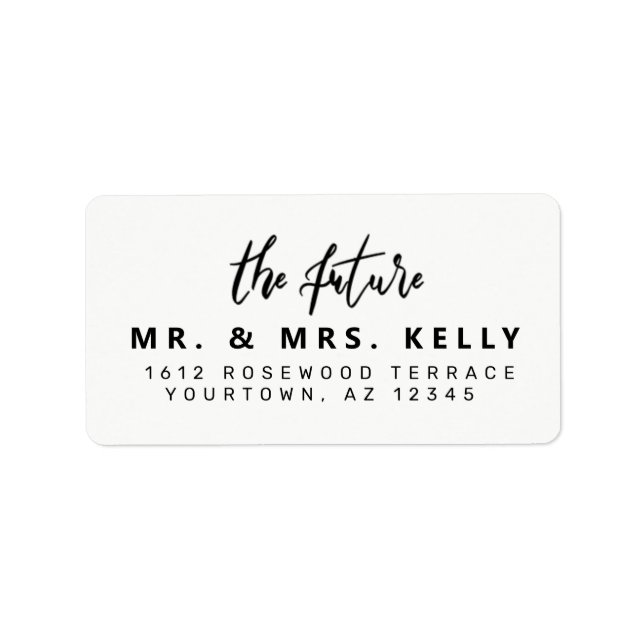 Modern Script Future Mr. and Mrs. Return Address Label (Front)