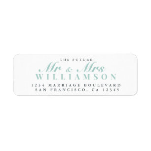 Modern Script Future Mr Mrs Wedding Return Address