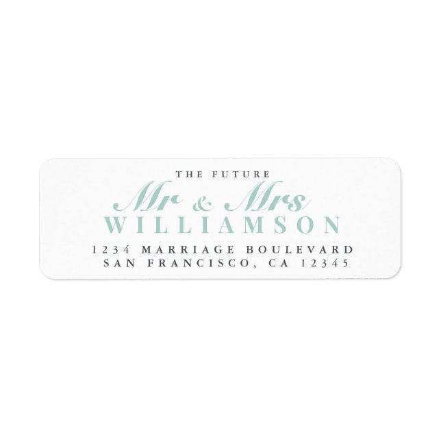 Modern Script Future Mr Mrs Wedding Return Address (Front)
