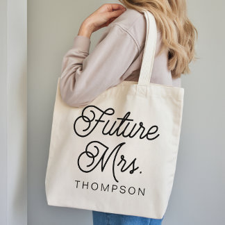 Modern Script Future Mrs Tote Bag Gift for Her
