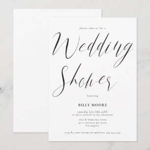 Modern Script Gender Neutral Wedding Shower Invitation