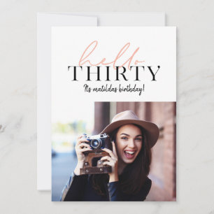 Modern script & geometric 30th birthday photo