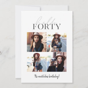 Modern script & geometric 40th birthday multiphoto