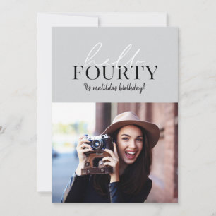Modern script & geometric 40th birthday photo