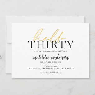 Modern script & geometric thirtieth birthday