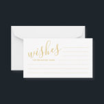 Modern Script Gold Wedding Advice and Wishes Card<br><div class="desc">Add a personal touch to your wedding with a modern script gold and white wedding advice and wishes card. This advice card features title in gold modern calligraphy font style and details in gold modern sans serif font style on white background. Perfect for wedding, baby shower, birthday party, bridal shower,...</div>