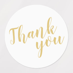Modern Script Gold Wedding Favour Thank You Labels