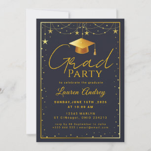 Modern Script Grad Celebration Invitation