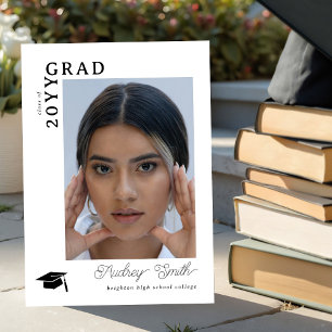 Modern Script Graduate 2 Photo Graduation Invitation
