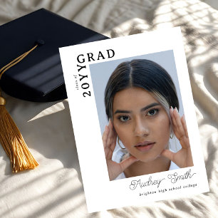 Modern Script Graduate 2 Photo Graduation Invitation
