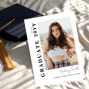 Modern Script Graduate 2 Photo Graduation Invitation