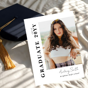 Modern Script Graduate 2 Photo Graduation Invitation