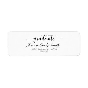 Modern Script Graduate Customized Return Address