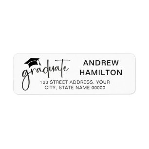 Modern Script Graduate Graduation Chic Address