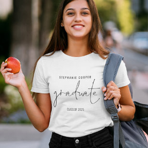 Modern Script Graduate Name Graduation T-Shirt