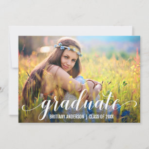 Modern Script Graduate Photo Announcement