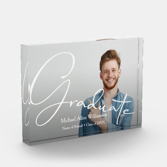 Modern Script Graduate Photo Block (Left)