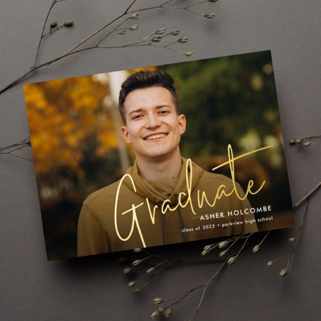 Modern Script Graduate Simple Photo Graduation (Creator Uploaded)