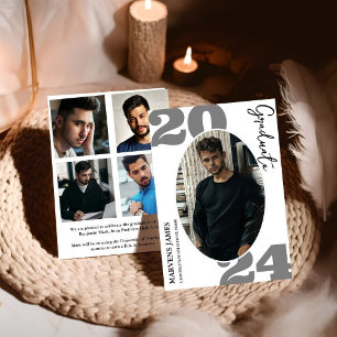 Modern Script Graduate Simple Photo Graduation Announcement