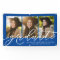 Modern script graduate three photo blue graduation