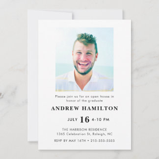 Modern Script Graduate Two Photo Graduation Cool Invitation