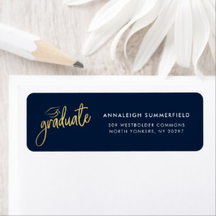 Modern Script Graduation 2025 Return Address