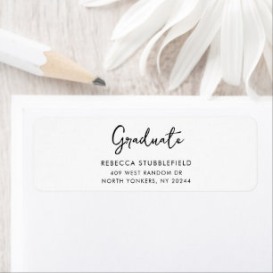 Modern Script Graduation 2025 Return Address