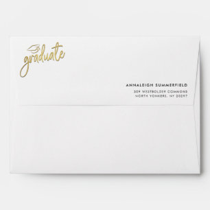 Modern Script Graduation 2025 Return Address Envelope