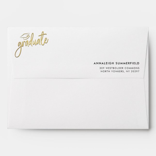 Modern Script Graduation 2025 Return Address Envelope (Back (Top Flap))