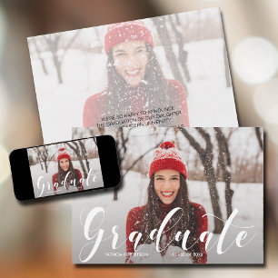 Modern Script Graduation  Announcement
