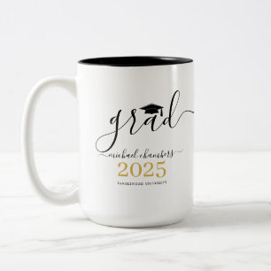 Modern Script Graduation Class Of 2025 Two-Tone Coffee Mug
