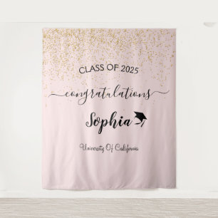 Modern Script Graduation Party Backdrop Graduate Tapestry