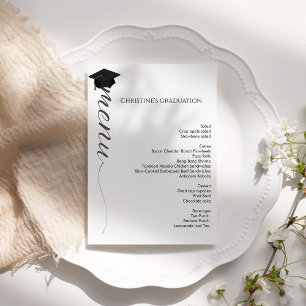 Modern script  Graduation party dinner menu 