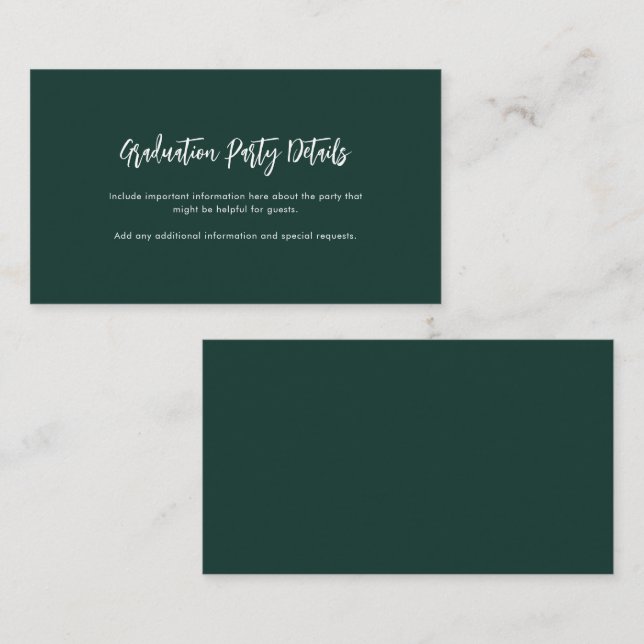 Modern Script Graduation Party Enclosure Card (Front/Back)