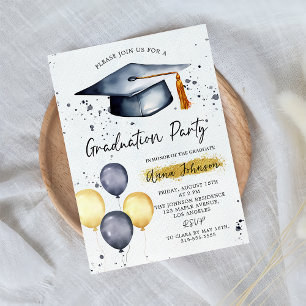 Modern Script Graduation Party Invitation 