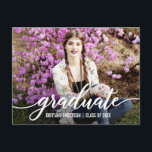 Modern Script Graduation Party Photo Invitation Wt Postcard<br><div class="desc">Modern Script Graduation Party Invitation Photo Postcard - White Script</div>