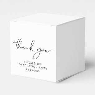 Modern Script Graduation Party Thank You Favor Box
