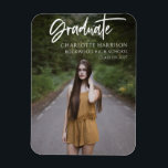 Modern Script Graduation Photo Flexible Magnet<br><div class="desc">This magnet features a simple script text with a photo.  Customize the text and add a photo of the graduate to create a unique graduation keepsake.</div>