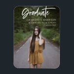 Modern Script Graduation Photo Flexible Magnet<br><div class="desc">This magnet features a simple script text with a photo.  Customize the text and add a photo of the graduate to create a unique graduation keepsake.</div>
