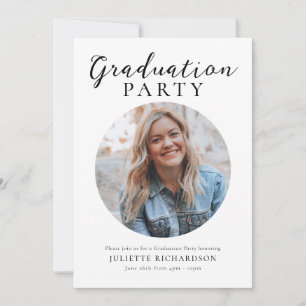 Modern Script Graduation Photo Party Invitation