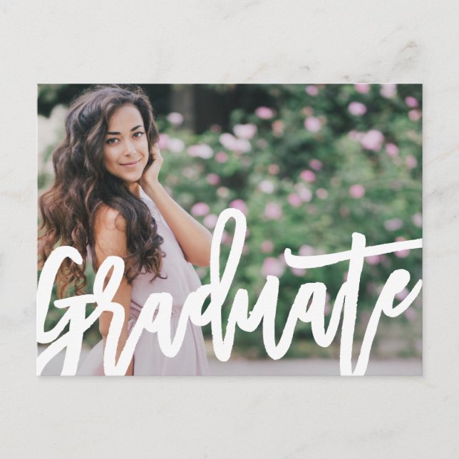 Modern Script Graduation Postcard (Front)